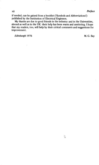 M. G. Say alternating current machines
