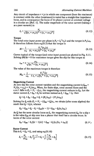 M. G. Say alternating current machines
