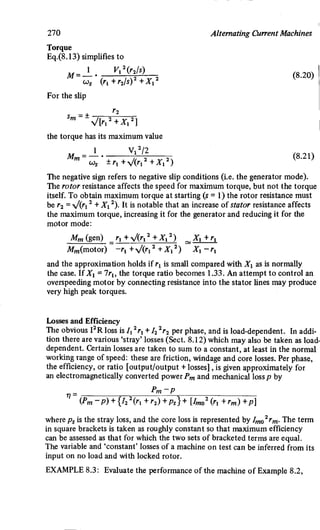 M. G. Say alternating current machines