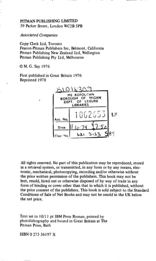 M. G. Say alternating current machines