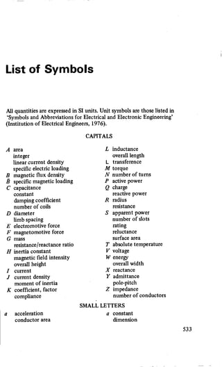 M. G. Say alternating current machines