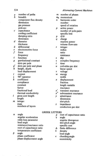 M. G. Say alternating current machines
