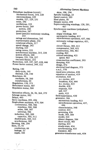 M. G. Say alternating current machines