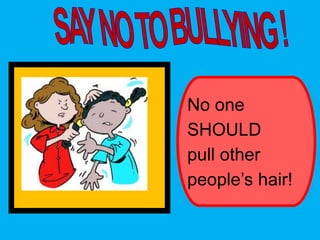 say-no-to-bullying-shouldshouldnt-pratice-grammar-drills-picture-description-exercises_85677.ppt