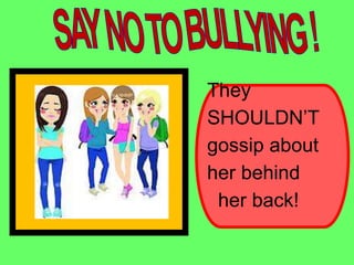 say-no-to-bullying-shouldshouldnt-pratice-grammar-drills-picture-description-exercises_85677.ppt