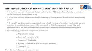 CURRENT ASPECTS OF TECHNOLOGY TRANSFER IN PHARMACEUTICAL INDUSTRY 