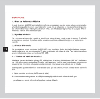 Sociedad de Autores del Ecuador (SAYCE): Memoria anual 2012