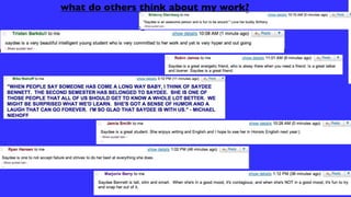 what do others think about my work?
 