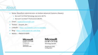 Introduction to SharePoint 2010 (Arabic ) | PPTX
