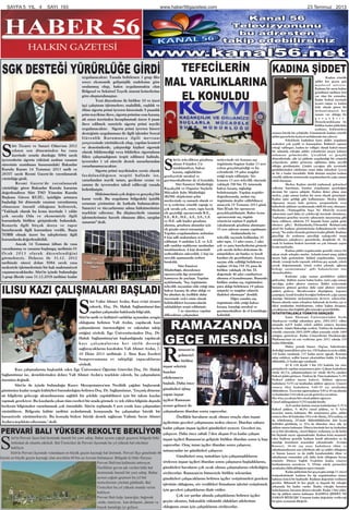 SAYFA 5 YIL 4 SAYI 193 www.haber56gazetesi.com 23 Temmuz 2013
 