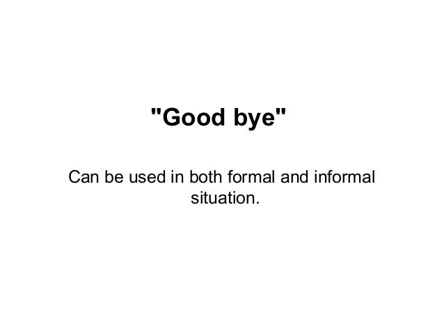 Saying Goodbye In English