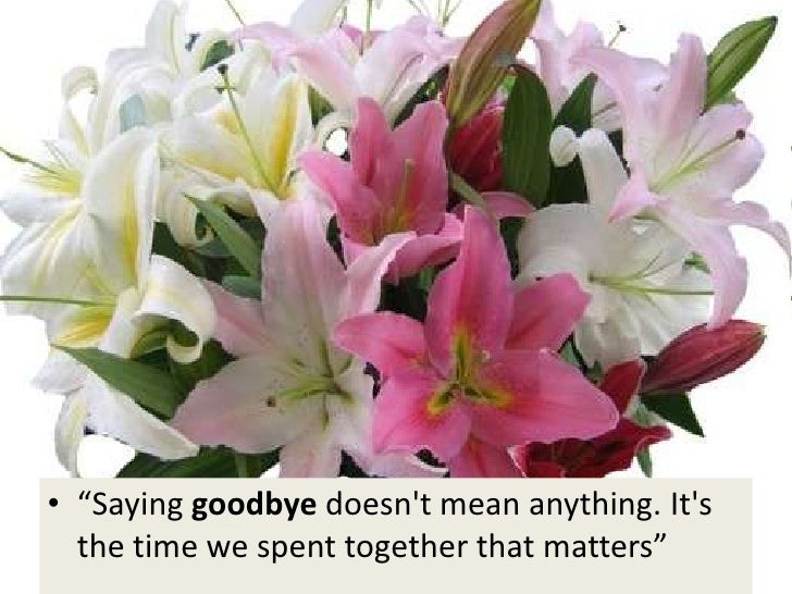 Saying it with flowers