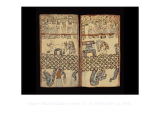 Copyright ©2012 Pearson Inc.
Mayan. Madrid Codex, leaves 13–16 (of 56 total). ca. 1400.
 