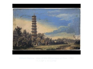 Copyright ©2012 Pearson Inc.
William Marlow. View of the Wilderness at Kew. 1763.
11-1/16" × 17-13/16”.
 