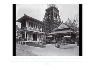 Copyright ©2012 Pearson Inc.
Charles Garnier. Japanese house (left) and Chinese house (right) in
Garnier's "History of Habitation" exhibit, Exposition Universelle, Paris.
1889.
 