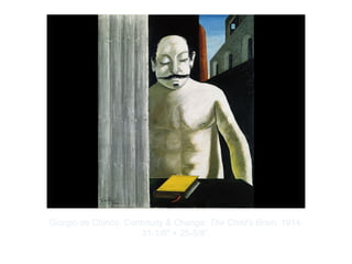 Copyright ©2012 Pearson Inc.
Giorgio de Chirico. Continuity & Change: The Child's Brain. 1914.
31-1/8" × 25-5/8”.
 
