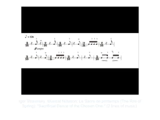 Copyright ©2012 Pearson Inc.
Igor Stravinsky. Musical Notation: Le Sacre de printemps (The Rite of
Spring): "Sacrificial Dance of the Chosen One." (2 lines of music).
 