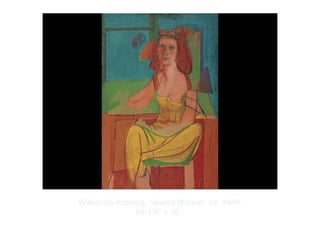 Copyright ©2012 Pearson Inc.
Willem de Kooning. Seated Woman. ca. 1940.
54-1/4" × 36”.
 