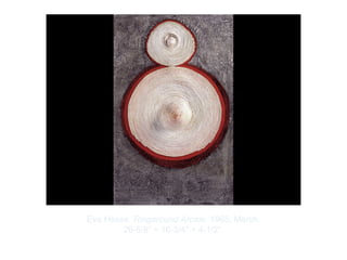 Copyright ©2012 Pearson Inc.
Eva Hesse. Ringaround Arosie. 1965, March.
26-5/8" × 16-3/4" × 4-1/2”.
 