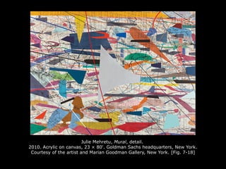 Julie Mehretu, Mural, detail.
2010. Acrylic on canvas, 23 × 80'. Goldman Sachs headquarters, New York.
Courtesy of the artist and Marian Goodman Gallery, New York. [Fig. 7-18]
 