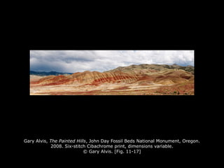 Gary Alvis, The Painted Hills, John Day Fossil Beds National Monument, Oregon.
2008. Six-stitch Cibachrome print, dimensions variable.
© Gary Alvis. [Fig. 11-17]
 