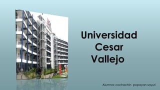 Universidad
   Cesar
  Vallejo

    Alumna: cochachin popayan sayuri
 