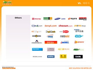 VI. 제휴사




Others




         BEST SOLUTION FOR BETTER LIFE
 