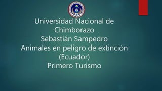 Universidad Nacional de
Chimborazo
Sebastián Sampedro
Animales en peligro de extinción
(Ecuador)
Primero Turismo
 
