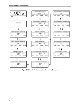 Instrucciones de Funcionamiento
52
Figura 32: Cómo Ver la Secuencia de la Pantalla de Sensores
 