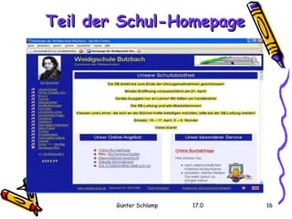 Teil der Schul-Homepage 