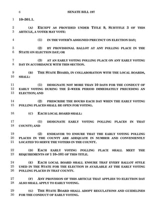 Senate Bill 197   Early Voting
