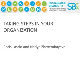 TAKING STEPS IN YOUR ORGANIZATION Chris Laszlo and Nadya Zhexembayeva 