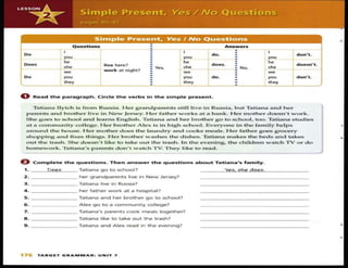 SB 1 Simple Present, Yes/No Questions
