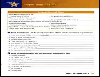 SB 2 Prepositions of Time