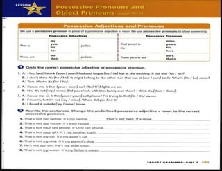 SB 2 Possessive Pronouns and Object Pronouns