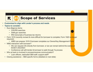 SBA presentation - lending requirements explained | PDF