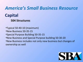 504 Structure SBA Resources | PPT