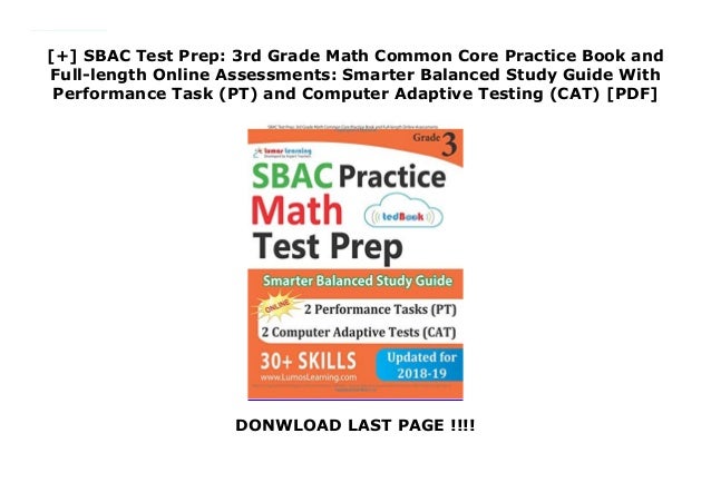 SBAC Test Prep 3rd Grade Math Common Core Practice Book And