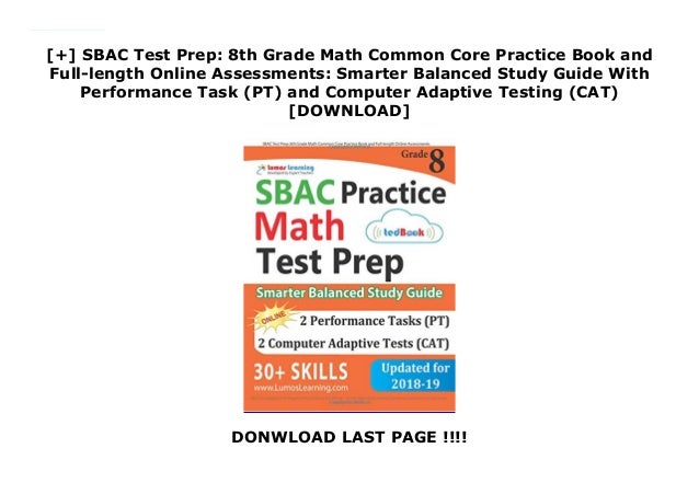 SBAC Test Prep: 8th Grade Math Common Core Practice Book and Full ...
