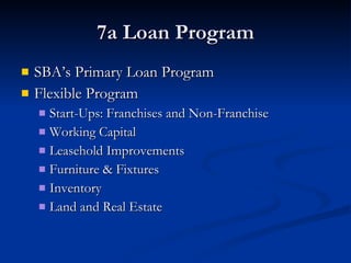 SBA Loans 2009 | PPT | Business Banking & Finance | Business
