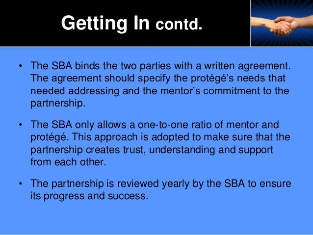 sba mentor protege sba mentor protege