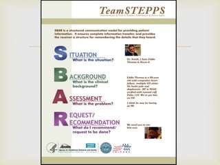 SBAR communication model in healthcare organization | PPTX