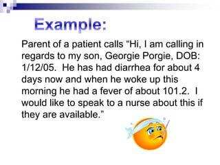 Multiple call backs from patients returning clinical staff’s calls resulting in higher call volumesWhat will happen:1 TaskOnly SBAR communication tool usedMore information taken and provided to the clinical staffImportant parts of phone conversation included in exchangeFewer call backs to patients from Clinical staffFewer call backs from patients to Clinical staff