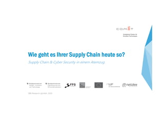 3
WWie geht es Ihrer Supply Chain heute so?
Supply Chain & Cyber Security in einem Atemzug
SBA Research gGmbH, 2020
 