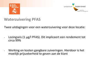 Waterzuivering PFAS, op zoek..
Alternatieve zuivering moet resulteren in:
• Bereiken lozingsvereiste
• Acceptabele kosten ...