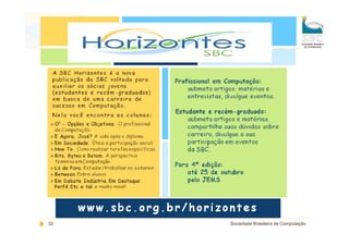 32   Sociedade Brasileira de Computação
 