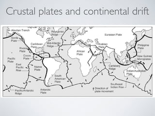 Crustal plates and continental drift 
 