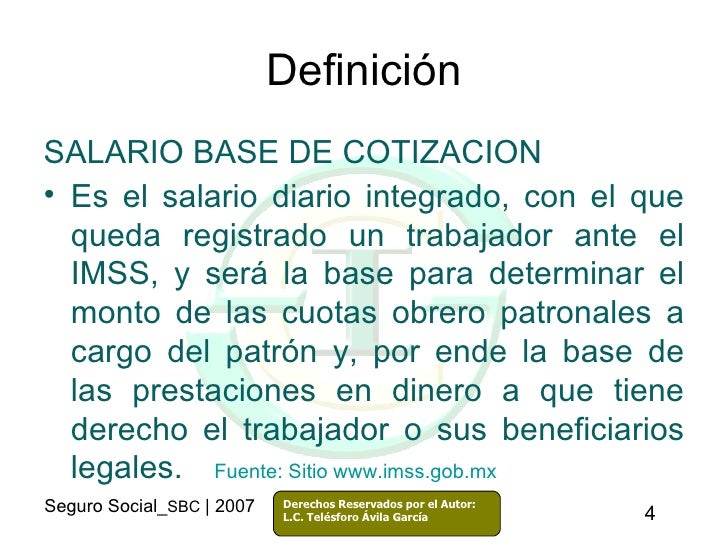 Salario Base De Cotizacion 2017 Exinemdo