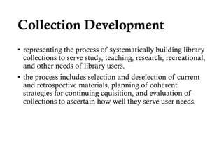 Comprehensive Guide to Library Collection Management and Development | PDF