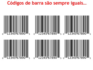 Códigos de barra são sempre iguais…  